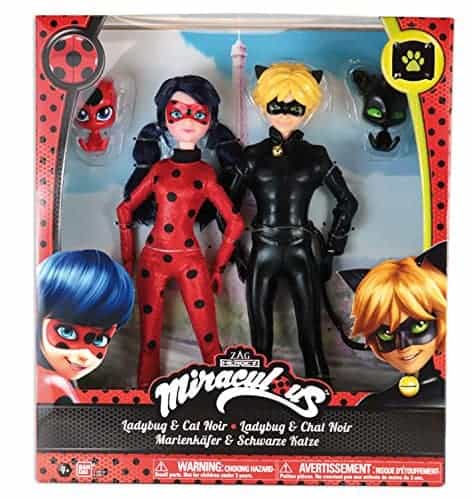 Prodigiosa: Las aventuras de Ladybug - Pack 2 muñecas Ladybug y Cat - Juguetes Bug