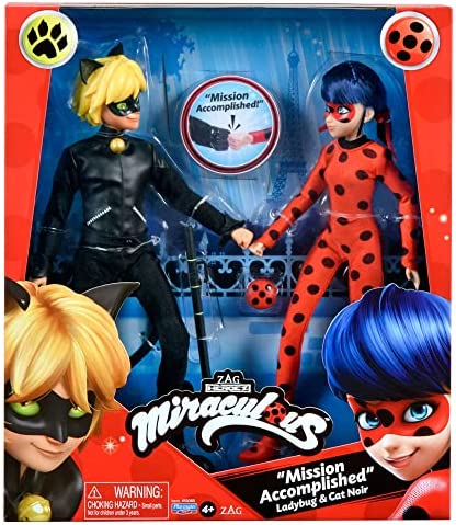 Ladybug: Pack de 2 Muñecas Miraculous articuladas Ladybug & Cat Noir - (Bandai P50365)