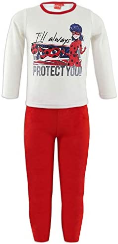 Miraculous LadyBug e Cat Noir - Pijama Premium de terciopelo con máscara a juego camiseta y pantalón - Full Print - niña