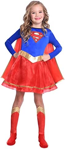 amscan Warner Bros Dc Comics Disfraz clásico de Supergirl para Halloween, de 8 a 10 años Niñas