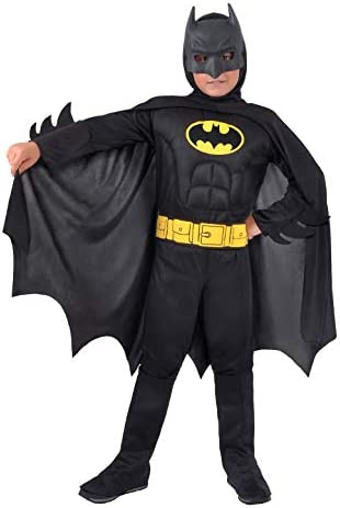 Ciao 11671.8-10 Batman Dark Knight - Disfraz de DC Comics (talla 8-10 años) con músculos pectorales acolchados, color
