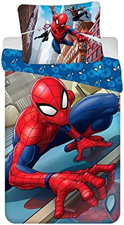 Jerry Fabrics Marvel Spiderman 05 Juego de Cama Funda Nórdica de 140 x 200 cm y una Funda de Almohada de 70 x 90 cm, Poliéster