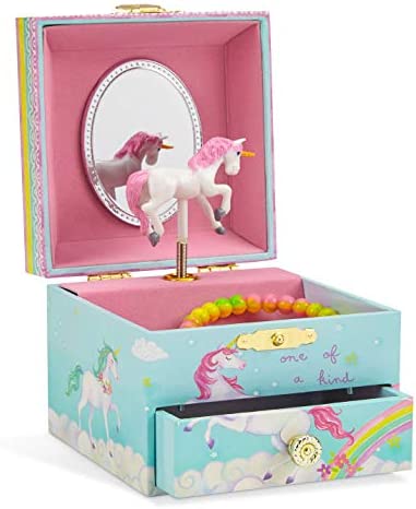 Jewelkeeper - Caja Infantil de Música con Unicornio y Arco Iris, Equipada de Cajón Extraíble - Melodía The Unicorn