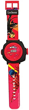 LEXIBOOK LEXIBOOK-DMW050MI Reloj Correa Ajustable Pantalla Digital con 20 proyecciones de Miraculous-para Niños