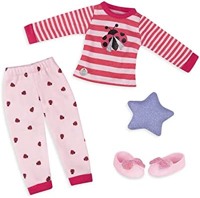 Glitter Girls GG50103Z Ladybug Shimmer Pijama Top y pantalón Regular Outfit Outfit-14 Pulgadas Muñeca Ropa y Accesorios para niñas de 3 años en adelante – Juguetes para niños, Varios