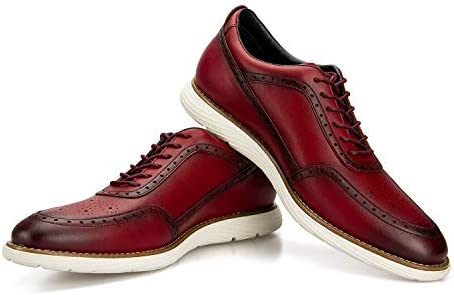 JITAI Men Oxfords Shoes Zapatos de Vestir Casuales para Hombres Zapatos de Moda Ligeros con Cordones
