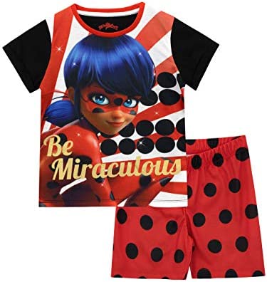 Miraculous Pijamas de Manga Corta para niñas Ladybug Rojo 5-6 Años