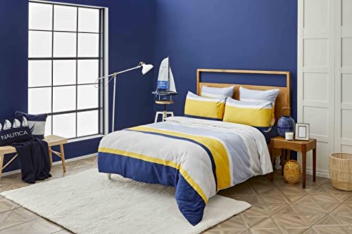 NAUTICA Home Bold - Juego de ropa de cama (100% algodón, 135 x 200 cm, 80 x 80 cm)