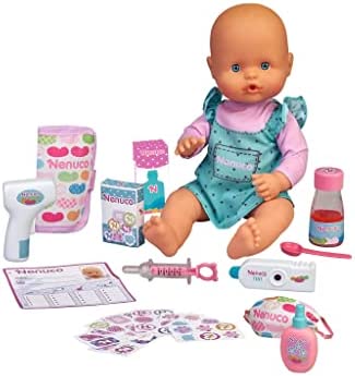 Nenuco - ¿Estás malito?, muñeco bebé con accesorios para ver si está enfermo y jugar a ser médico o enfermera/o y darle todos los cuidados, juguete para niños y niñas de 3 años, Famosa (700016658)