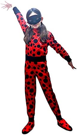 KIRALOVE Disfraz de mariquita - mariquita - disfraces para niños - halloween - carnaval - mariquita - color rojo - niña - talla 6 - 7/8 años - idea de regalo original ladybug lady bug