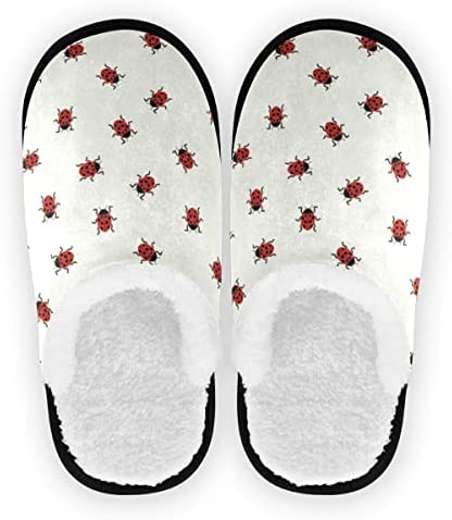 Ladybug Animal Pattern - Zapatillas de invierno para hombre y hombre, cómodas, de tamaño L para uso en interiores y exteriores
