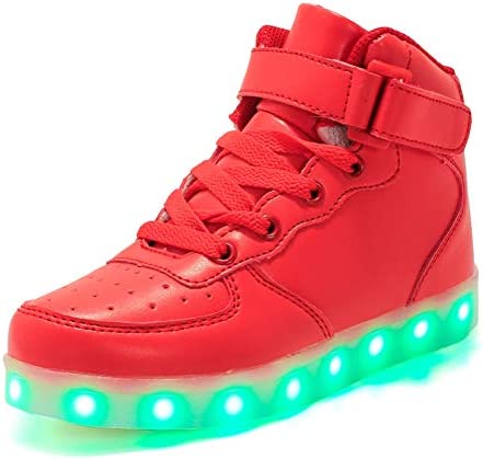 Aizeroth USB Carga 7 Colores LED Zapatos Ligero Transpirable Luminosas Flash Deporte de Zapatillas con Luces Los Mejores Zapatillas de Deporte de la Mascarada para Niños Cumpleaños de Navidad Regalos