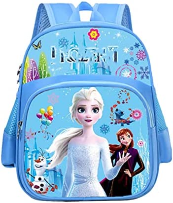 Frozen 2 Backpack Mochila para Niños Mochila Infantil Kindergarten,Pequeñas Mochilas Bolsas Escolares de Dibujos para Camping Senderismo (32 * 15 * 25cm,Azul)