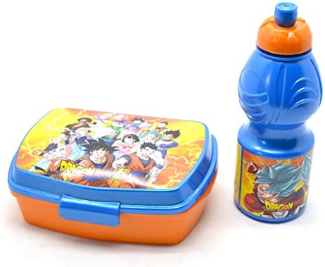 DBZ DRAGON BALL Z SON GOKU niños bebés almuerzo cena caja comida escolar y botella de refrescos SET DE COMER DE VUELTA A LA ESCUELA