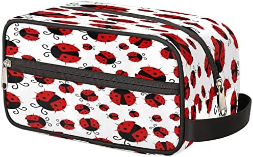 Ladybug - Bolsa de aseo para mujeres y hombres, kit de aseo de viaje de mariquita, bolsa de afeitar ligera resistente al agua, accesorios de artículos de tocador, Ladybug