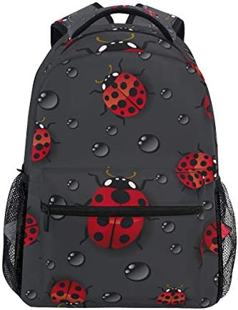 Mochila Escolar Ladybug Rain para niños, niñas, niños, Bolsa de Viaje, Mochila