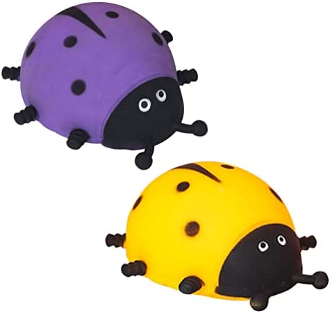 GARNECK 2 Unids Descompresión Juguete Elástico Mariquita Juguetes Juguetes Ladybug Formado Squeeze Juguetes Naranja Lento Juguete para Niños Adulto (Color Azar)