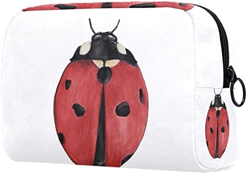 JARARINGO Bolsa de cosméticos Dibujado a mano Ladybug-01 Bolsa de cosméticos grande Organizador Bolsas de viaje multifuncionales