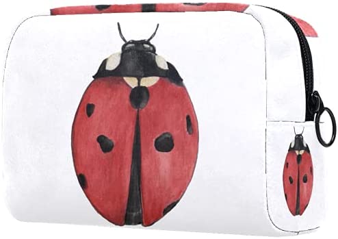 KAMEARI Bolsa de cosméticos Dibujado a mano Ladybug-01 Bolsa de cosméticos grande Organizador de bolsas de viaje multifuncionales