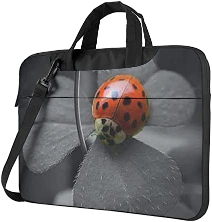Ladybug Daisy Print - Bolsa de hombro para ordenador portátil (13,14,15,6 pulgadas), Black