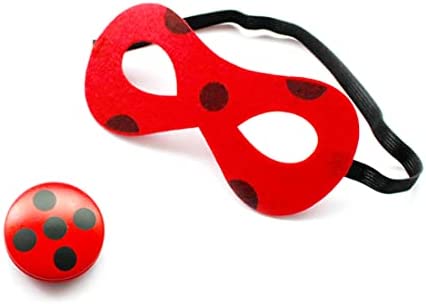 QWR ADYBUG Máscara de superhéroe para disfraz de Ladybug, accesorio de cosplay, accesorio para cosplay, Halloween, fans de anime