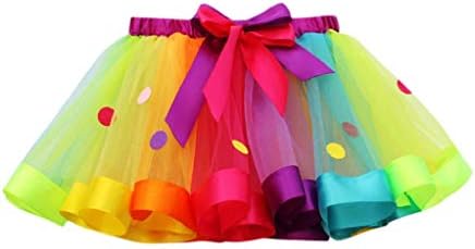Falda del Tutu para Niña,SHOBDW Niños Regalo De Cumpleaños Color De Falda del Arco Iris Pettiskirt Bowknot Falda Princesa Danza Rendimiento Traje Mullido Tutu Vestido Ropa de Baile