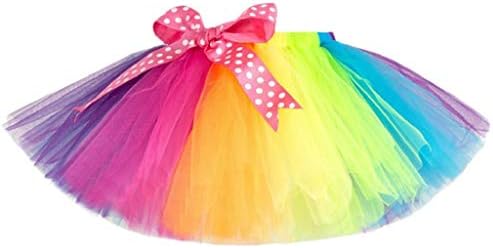 Falda del Tutu para Niña,SHOBDW Niños Tutu Tulle Fluffy Pettiskirt Regalos de Cumpleaños Fiesta Baile Niños Regalo de Cumpleaños Rainbow Rainbow Performance Mini Falda de Ballet