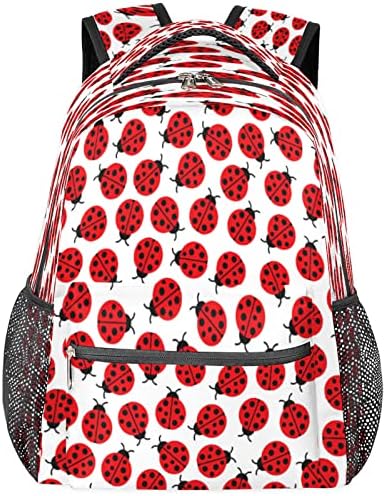 Ladybug - Mochila escolar para niños y niñas, bolso escolar de mariquita, mochila informal de viaje de 14 pulgadas, Ladybug, L, Mochilas de viaje