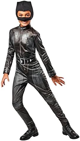 Rubies Disfraz Selina Kyle Deluxe para niña, con jumpsuit ajustado y detalles impresos, Catwoman lujo oficial para Halloween, carnaval, Navidad y cumpleaños