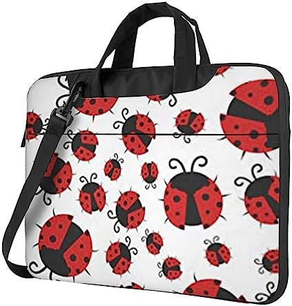 DEHIWI Funny Ladybug - Bolsa de hombro para laptop, impermeable, portátil, maletín de mensajero, funda con correa de asa