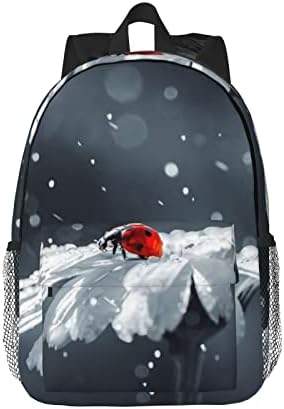Ladybug On Daisy Flower - Bolsa de hombro ligera de 15 pulgadas, ligera y fácil de llevar, adecuada para salir, aprendizaje y uso en la oficina, Negro -, Talla única
