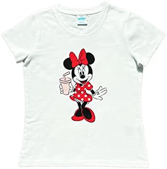 Minnie Mouse - Camiseta de manga corta para niña, color blanco