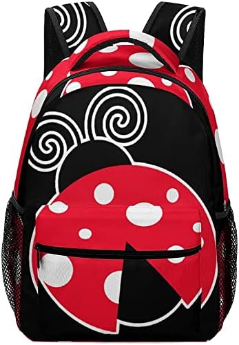 Oudrspo Mochila de viaje para portátil Ladybug, mochilas ligeras, bolso de hombro, mochila informal con correas ajustables, talla única
