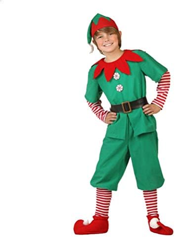 PengGengA Disfraz de elfa para Niños Niñas Conjunto Duende Verde Traje Falda Navidad Cosplay Halloween