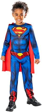 Rubies Disfraz Superman para niños, Green Collection, Disfraz Sostenible, Jumpsuit impreso y capa, Oficial DC Comics para Halloween, Carnaval, Navidad y cumpleaños