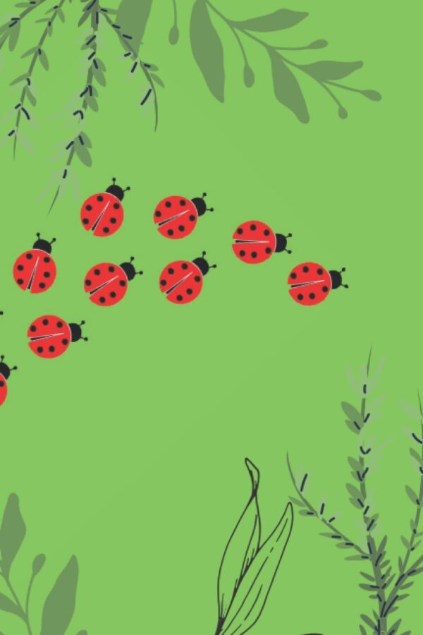 Ladybug Notebook: Lovely ladybug and green botanical notebook