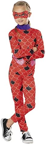 Rubies Disfraz Ladybug para niñas, Green Collection, Disfraz sostenible, Jumpsuit impreso y antifaz, Oficial Miraculous Ladybug para Carnaval, Halloween, Navidad y cumpleaños