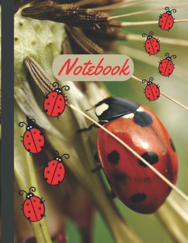 Ladybug Notebook: Beautiful Ladybug Notebook with 120 pages college ruled, stylish cover design for students and professionals